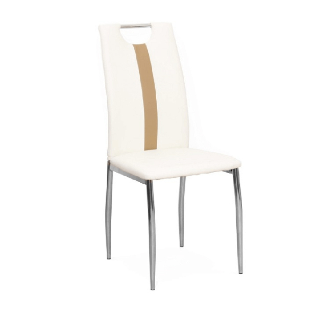 Jídelní židle Scotby (bílá + béžová)