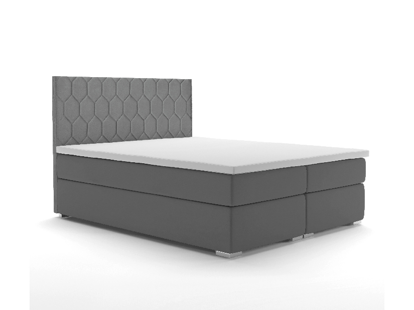 Kontinentální postel 180 cm Piranno (tmavě šedá) (s úložným prostorem)