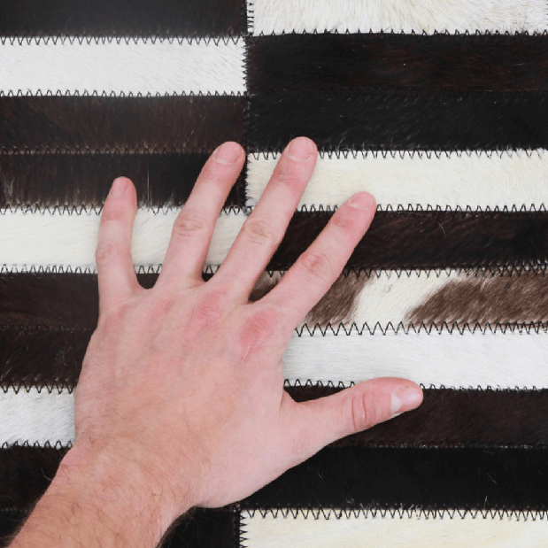 Kožený koberec 201x300 cm Kazuko TYP 06 (hovězí kůže + vzor patchwork)