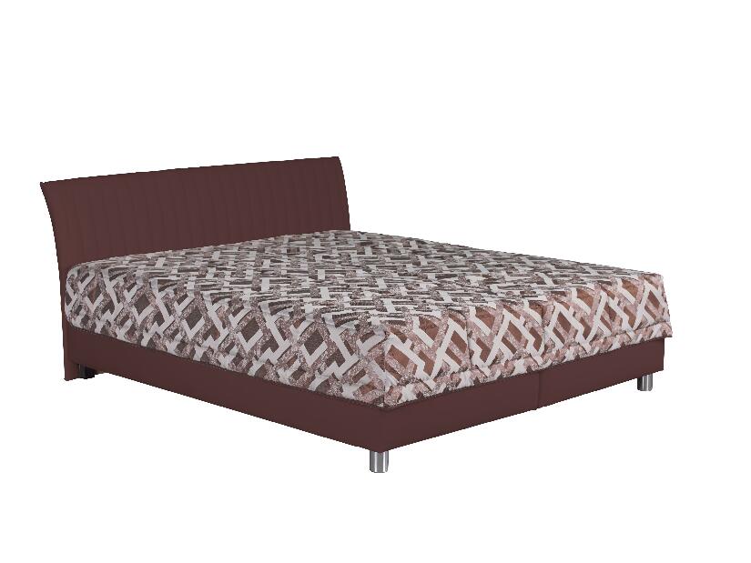 Manželská postel 160 cm Blanár Vinco (hnědá + vzor Gary 7) (s roštem a matrací Nelly)