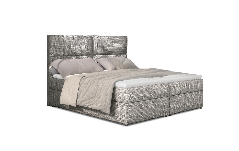 Kontinentální postel 185 cm Alyce (světle šedá Berlin 01) (s matracemi)