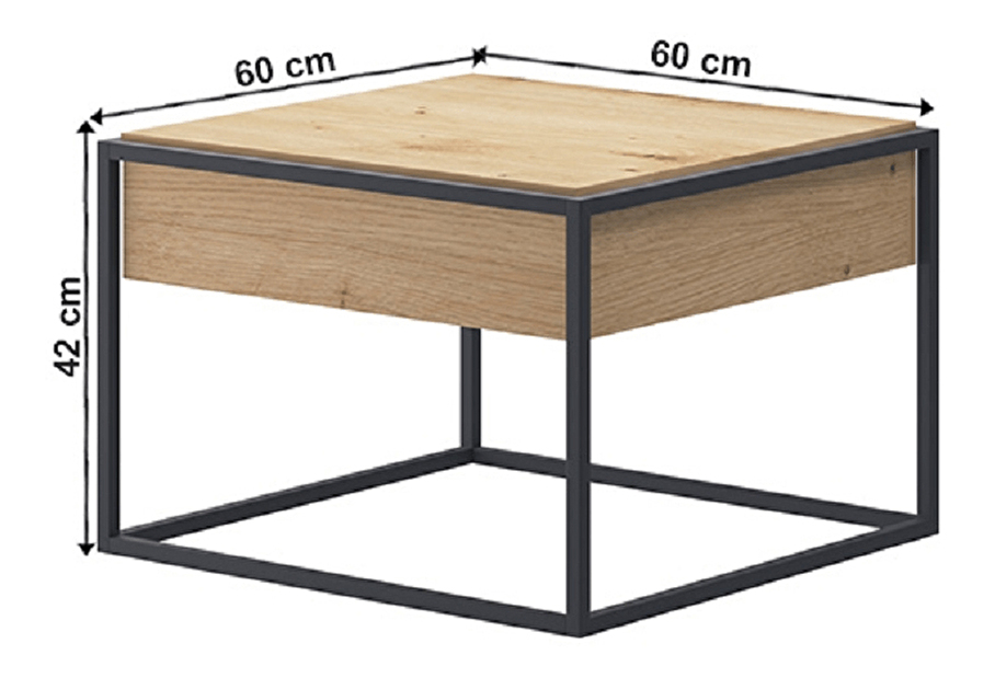 Konferenční stolek Svaren EL 60 (dub artisan + černá)