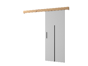 Posuvné dveře 90 cm Sharlene X (bílá matná + dub artisan + černá)