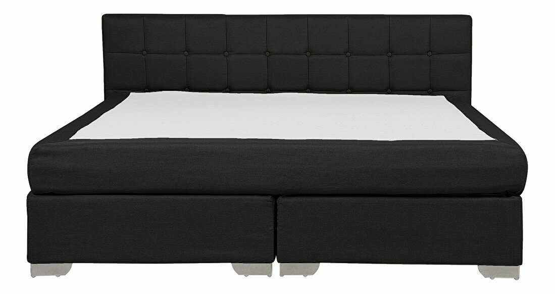 Manželská postel Boxspring 180 cm ADIR (s matracemi) (černá)
