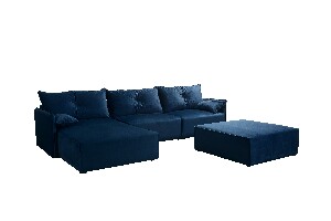Rohová sedačka Leonaro 2 (tmavě modrá) (L)