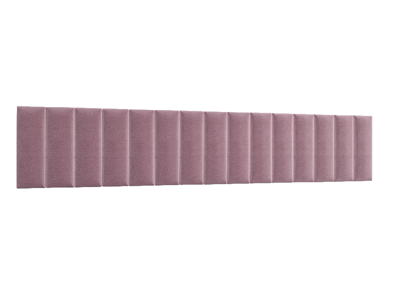 Set 15 čalouněných panelů Quadra 300x60 cm (růžová)