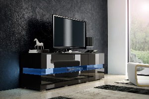TV stolek Ivey (černá + lesk černý)
