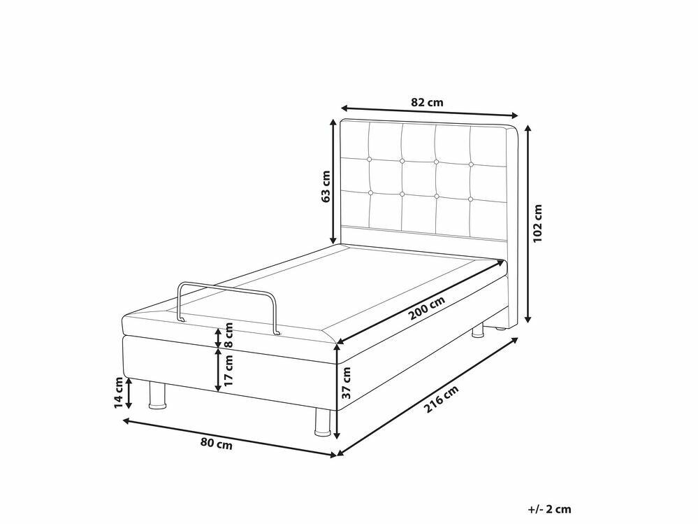 Jednolůžková postel 80 cm DUCHE (látka) (béžová) (s roštem)