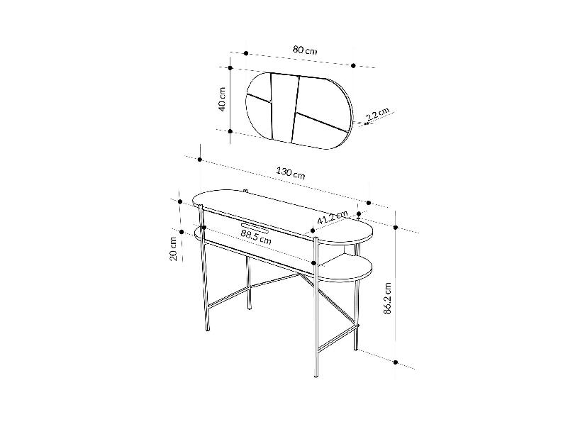 Konzolový stolek Oakley (mokka + bílá)