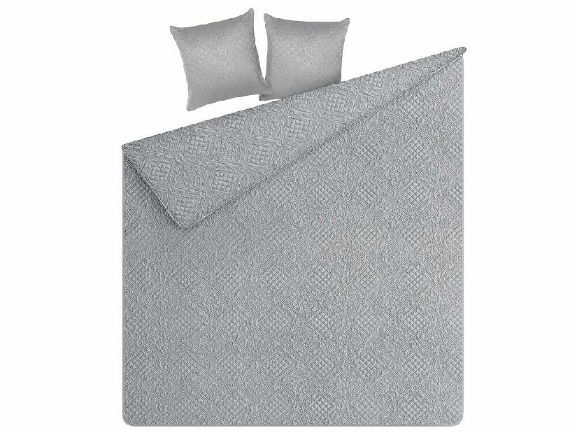 Sada přehozu na postel a 2 polštářů 220 x 240 cm Asbjorn (šedá)