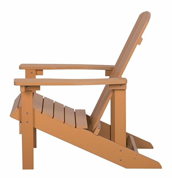 Zahradní židle s podnožkou Adack (světlé dřevo)