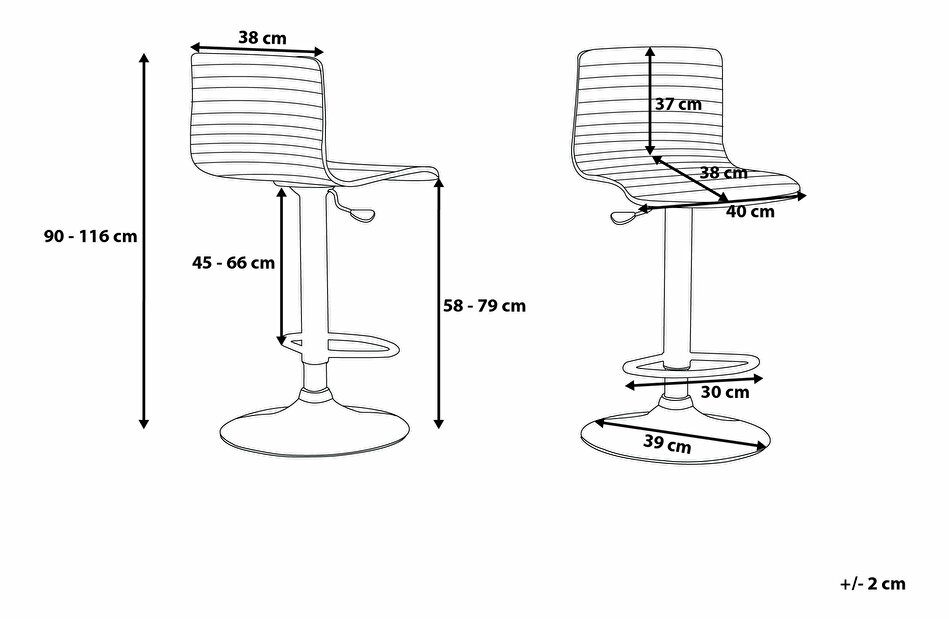 Barová židle Locarno (světle béžová) (čalouněná)