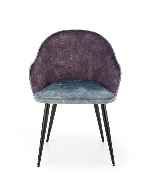 Jídelní židle Kesia (tmavě šedá + modrá)
