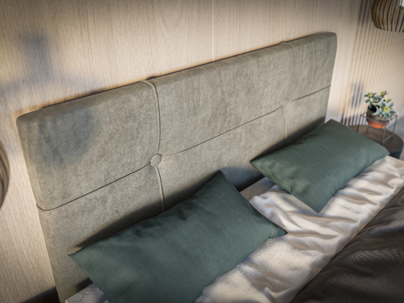 Kontinentální postel 140 cm Nivela (beton) (s matrací a úl. prostorem)