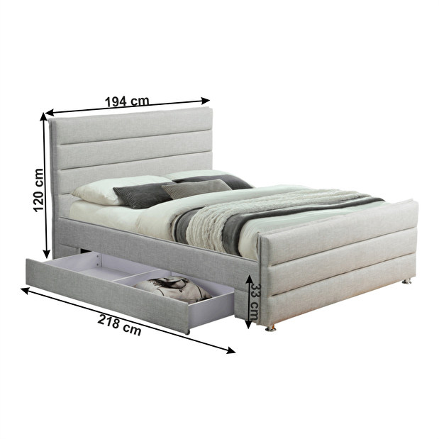 Manželská postel 180 cm Elemera (s roštem)