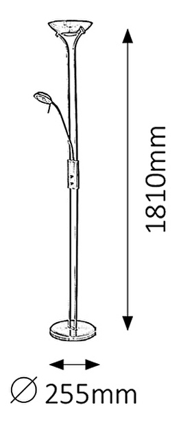 Stojanová lampa Beta 4075 (saténová chromová) (stmívatelné)