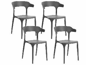 Set 4 ks jídelních židlí Gerry (tmavě šedá)