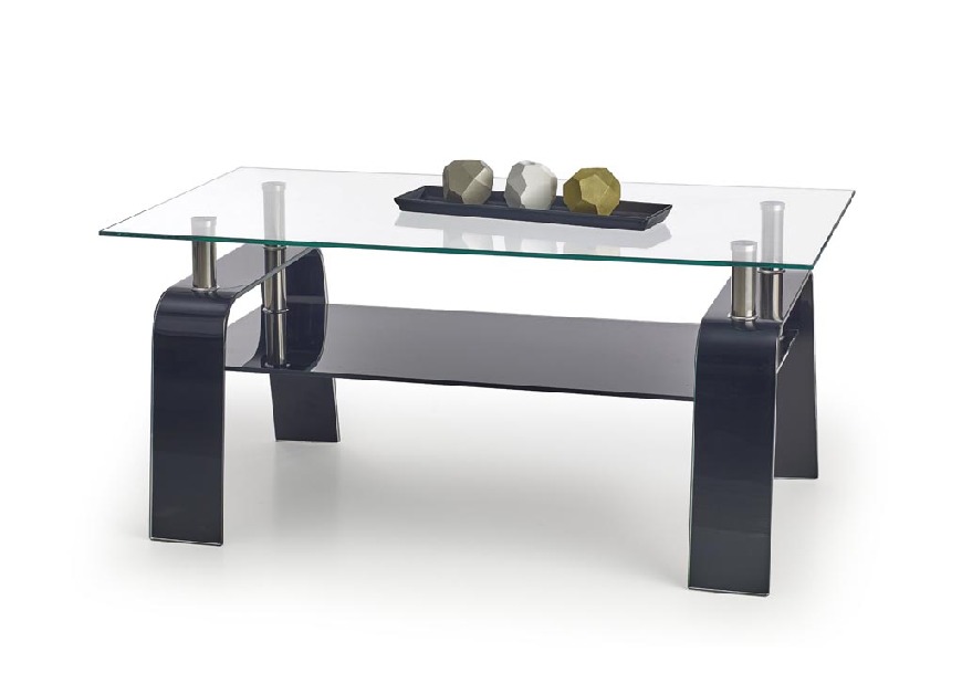 Konferenční stolek Naomi (sklo + černá) * bazar
