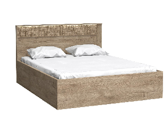 Manželská postel 160 cm Nature 17 (s LED osvětlením) (dub ribbeck)