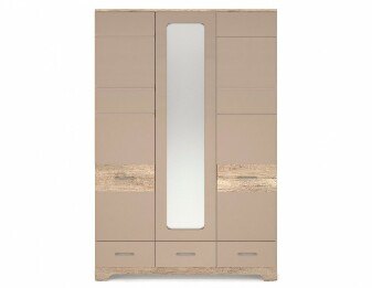 Šatní skříň se zrcadlem Mulatto 3D1S (dub Canyon + capuccino lesk)
