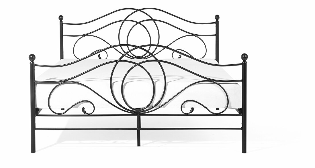 Manželská postel 160 cm LAURA (s roštem) (černá) *výprodej