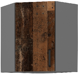 Rohová Horní kuchyňská skříňka Oldie 58x58 GN-72 1F (Antracit + Old style)