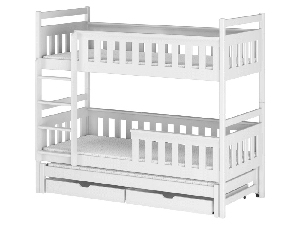 Dětská postel 90 cm KARLA (s roštem a úl. prostorem) (bílá)