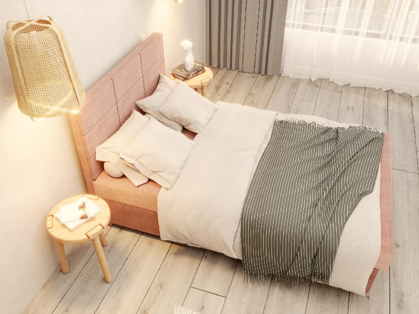  Jednolůžková postel 120 cm Picasso II (růžová) (s úl. prostorem a matrací)