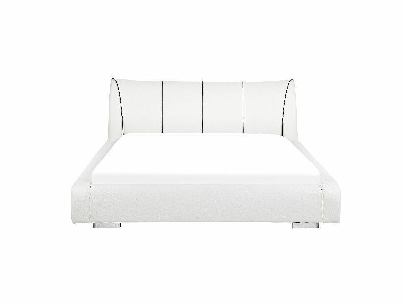 Manželská postel 160 cm NICE (s roštem a LED osvětlením) (bílá)
