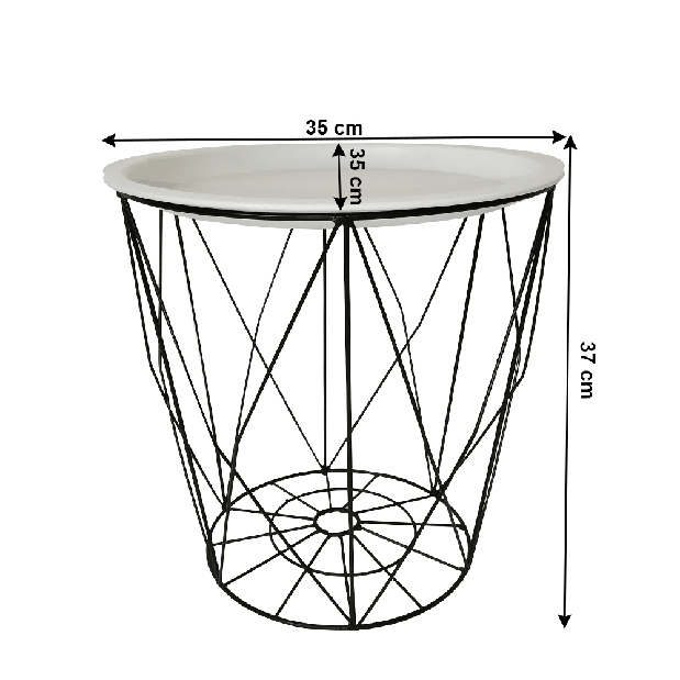 Příruční stolek Sal (bílá + černá)