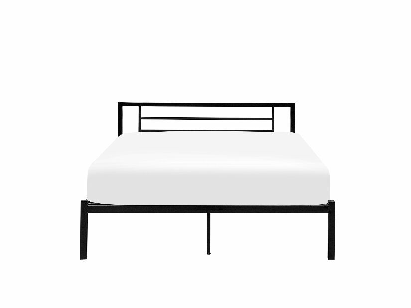 Manželská postel 160 cm CONNET (s roštem) (černá)
