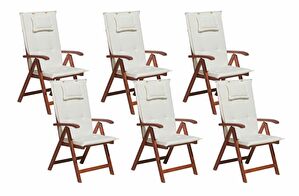 Set 6 ks. zahradních židlí TRATORIA (tmavě červená + bílá)