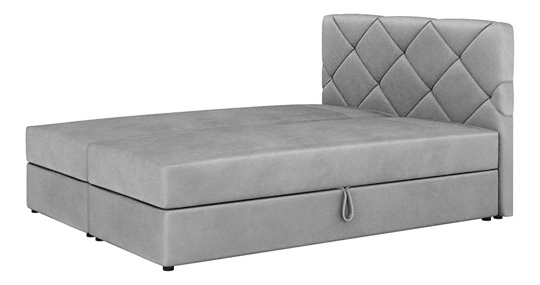 Manželská postel Boxspring 140x200 cm Karum (s roštem a matrací) (šedá) *výprodej