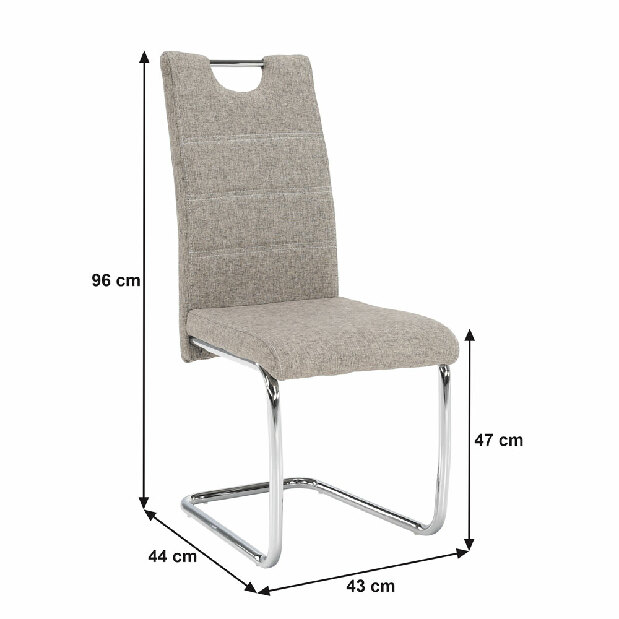 Jídelní židle Abalia New (béžová + chrom)