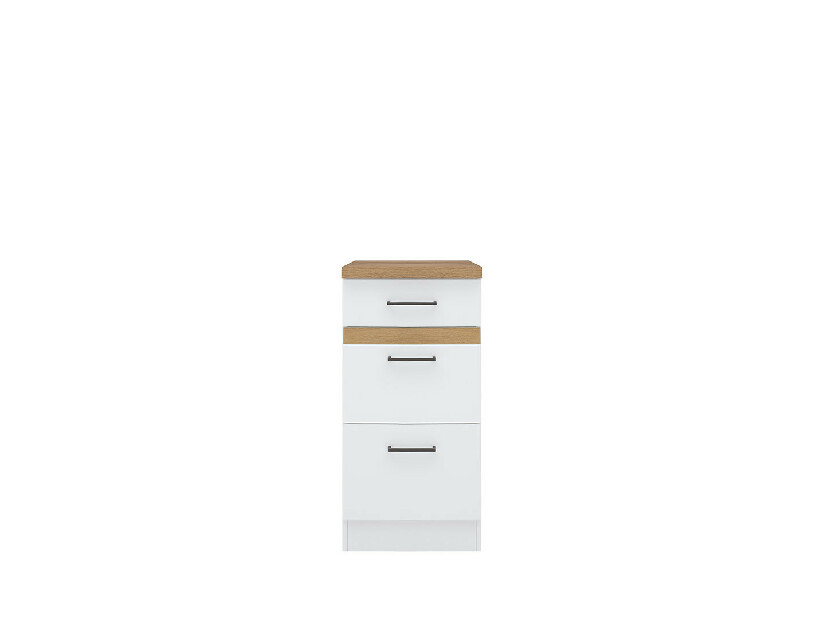 Spodní kuchyňská skříňka BRW Junona line D3S/40/82 (bílá + lesk bílý + dub craft zlatý) *výprodej