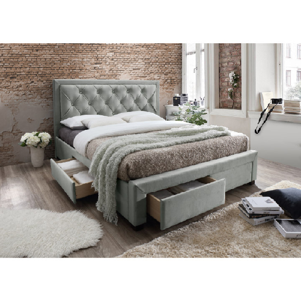 Manželská postel 180 cm Orford (s roštem) (šedohnědá) *výprodej