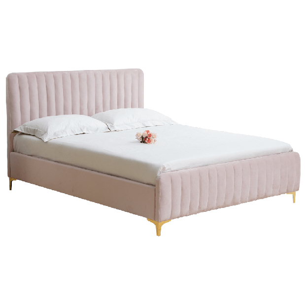 Manželská postel 180 cm Keira (růžová) (s roštem)