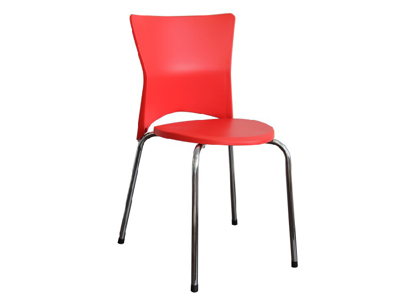 Jídelní židle Brisa (červená + chrom)
