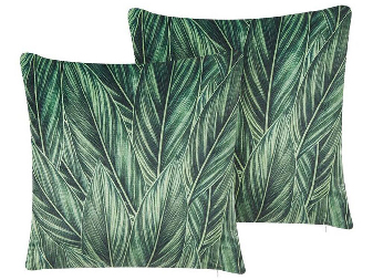 Sada 2 ozdobných polštářů 45 x 45 cm Disci (zelená)