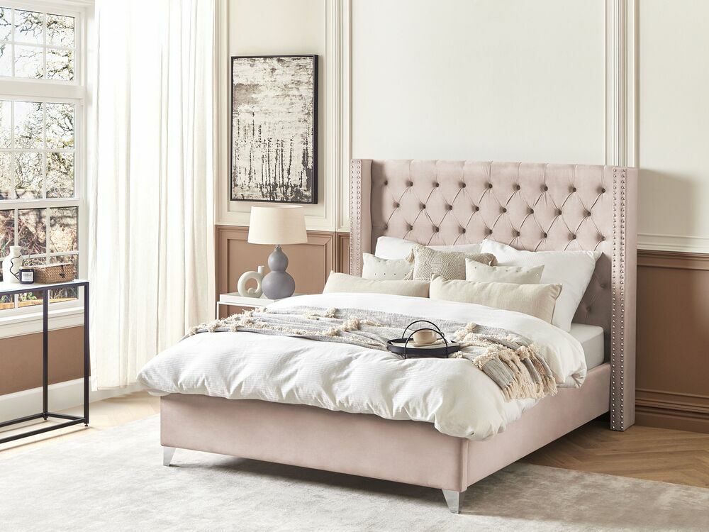 Manželská postel 140 cm Lubbka (růžová)