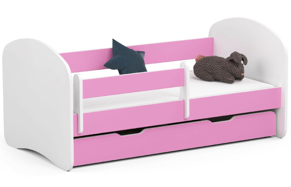 Dětská postel Pranshi (růžová) (s matrací)