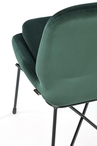 Jídelní židle Korsa (tmavě zelená + černá)