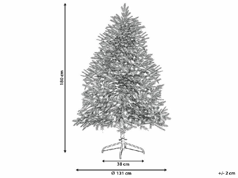 Vánoční stromek 180 cm Bresco (bílá) (s osvětlením)