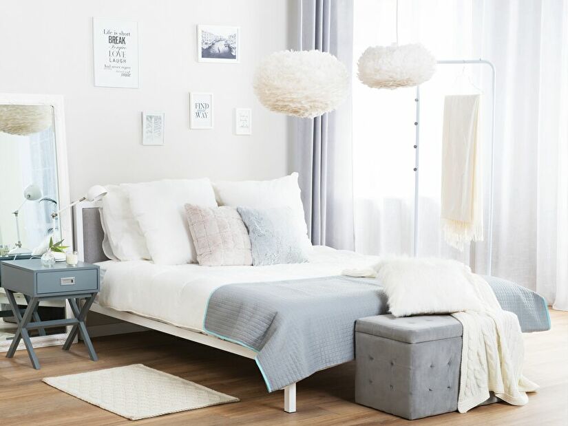 Manželská postel 160 cm CAMAR (s roštem) (bílá)