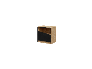 Noční stolek Avain (dub + černá) (P)