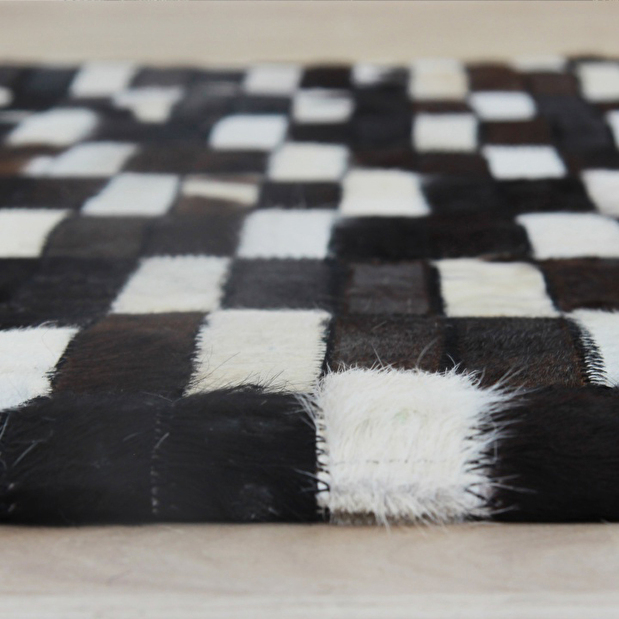 Kožený koberec 120x180 cm Korlug TYP 06 (hovězí kůže + vzor patchwork)