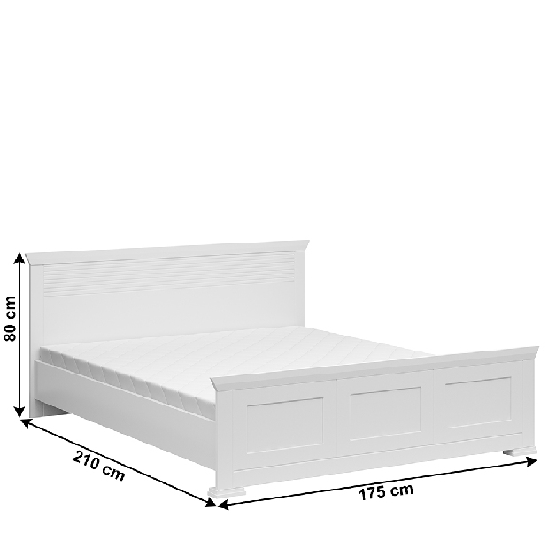 Manželská postel 160 cm Aryness (bílá)