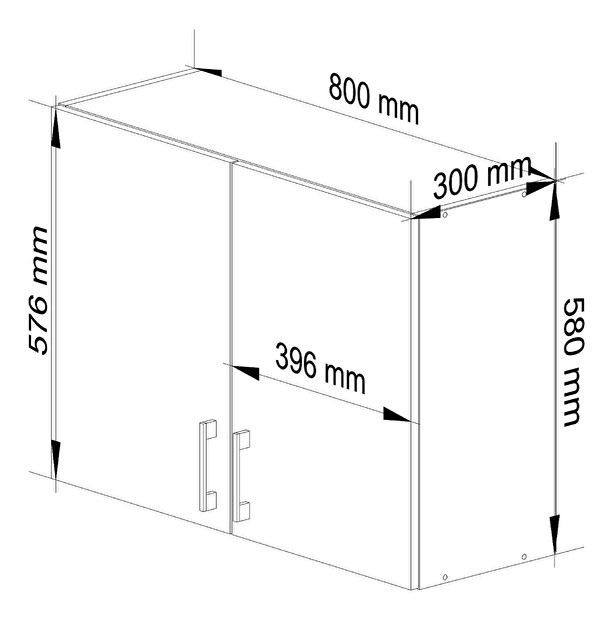 Horní kuchyňská skříňka Lula w80 (bílá + dub sonoma)