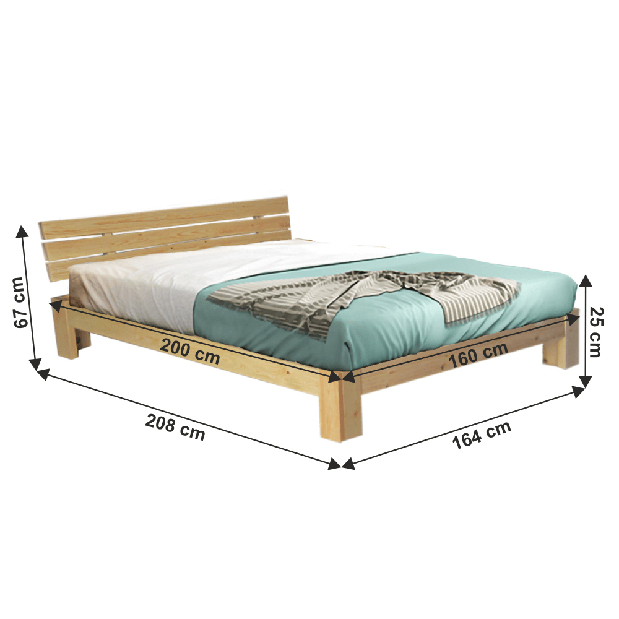 Manželská postel 160 cm Alpo (s roštem)