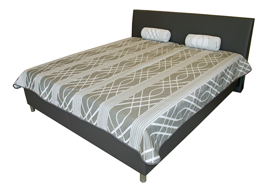 Manželská postel 180 cm Benab Mona Lucia šedá/Eko šedá (s rošty a matracemi DUO FLEX)